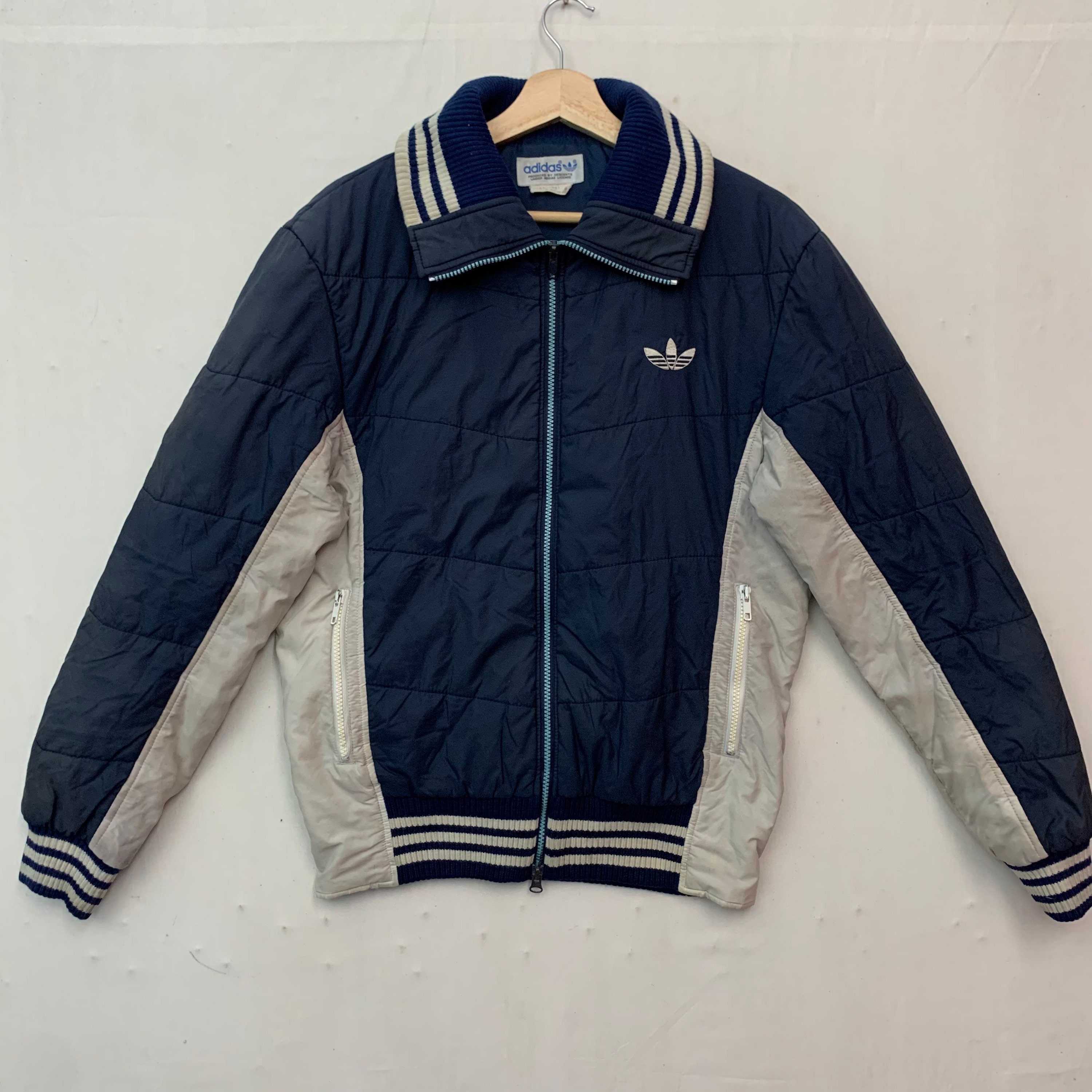 Vintage 80s Adidas Jacket Vintage 80s Adidas Japan Puffer Jacket Vintage 80s Adidas Zipper Ups Jacket Size L Etsy