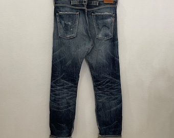 Vintage Edwin Selvedge Denim Vintage Edwin Selvedge Distressed Denim Vintage Edwin Redline Distressed Denim W35
