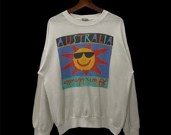 Vintage 90s Australia  Sweatshirt Vintage 90s Australia Crewneck  Sweatshirt Vintage 90s Australia Pullover Sweatshirt Size L