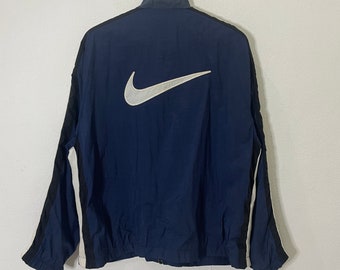 Vintage 90er Jahre Nike Jacke Vintage 90er Jahre Nike Embroidery Big Logo Jacke Vintage 90er Jahre Nike Zipper Ups Jacket Gr.-L