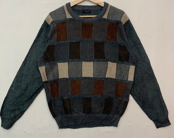 Felpa girocollo in maglia tinta unita stile vintage prestigio Felpa in maglia stile vintage prestigio taglia L
