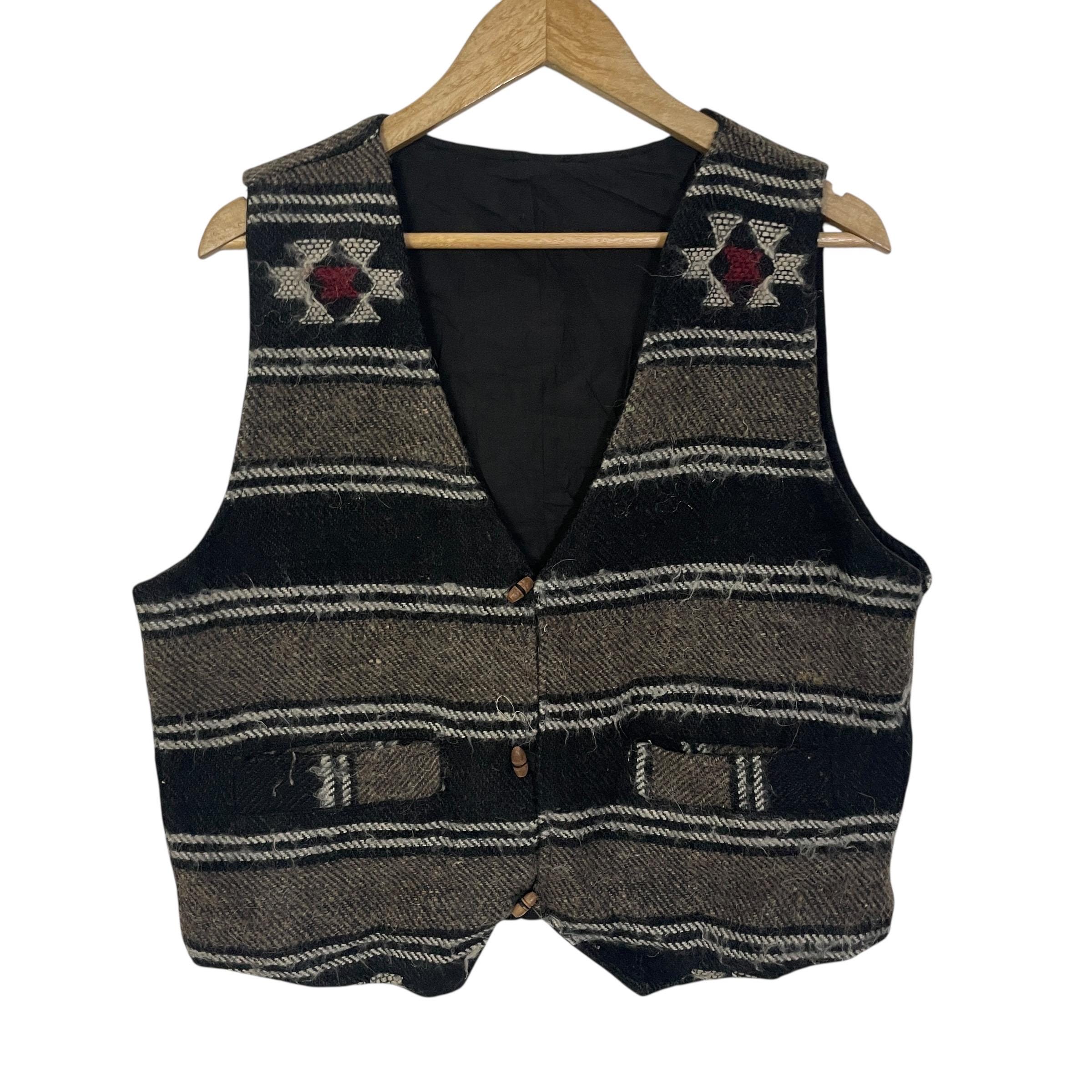 chief　[-NAVAJO BEACH VEST-size.40] Mandriano” Desert Navajo Wool Vest - Shangri-la Heritage
