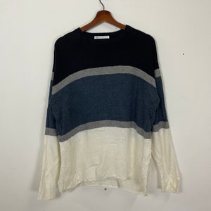 Vintage Ikka Stripe Jumper Knitwear Vintage Ikka Crewneck Plain Knitwear Vintage Ikka Pullover Knitwear’s Size M