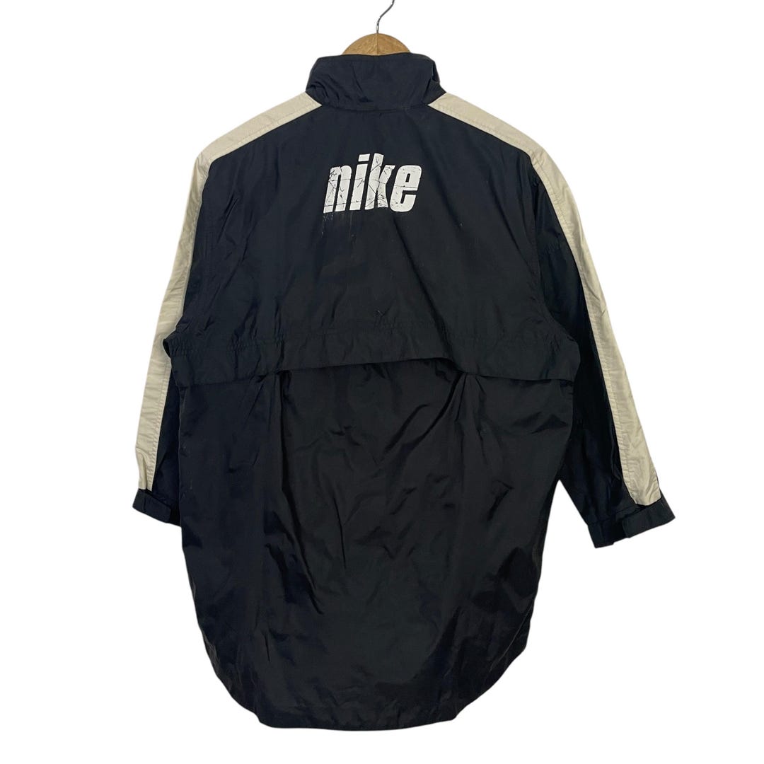 ジャケット・アウター old nike 90s nylon jacket shell y2k TEC Y2K Nike Nylon Jacket Windbreaker Black White Stripes Sz