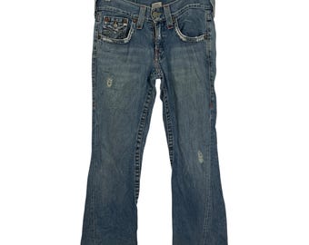 Vintage True Religion Denim Jeans Vintage True Religion Distressed Denim Jeans Vintage True Religion Flare Jeans W32