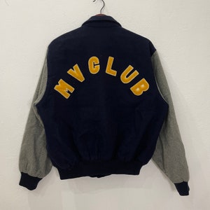 Vintage MV Club Varsity Jacket Vintage MV Club Big Logo Varsity Jacket Vintage MV Club Button Ups Varsity Jacket Size L