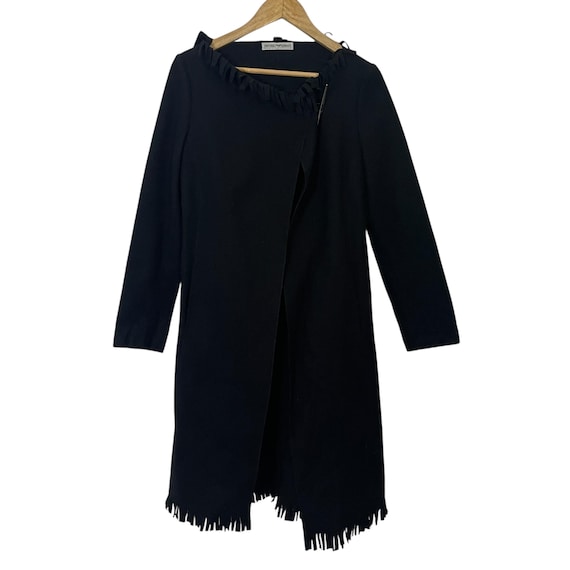 ジャケット・アウター 90s EMPORIO ARMANI trench coat Emporio Armani vintage 90s black genuine leather short trench