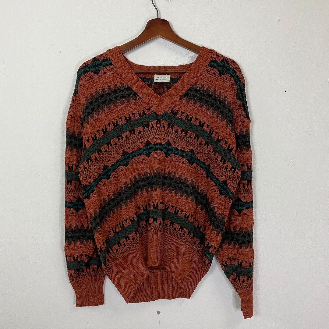 Vintage Affection Art V-neck Jumper Knitwear Vintage Affection 