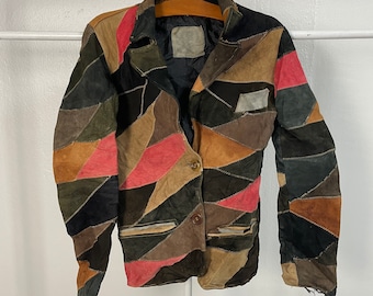 Vintage Unbranded Patchwork Style Leather Jacket Vintage Unbranded Patchwork Button Ups Leather Jacket Size XS