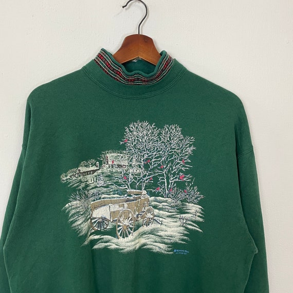 Vintage 90s Morning Sun Village Motive Sweatshirt… - image 2