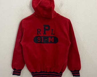 Sudadera con capucha vintage Polo Ralph Lauren para niños con logo grande, talla 150
