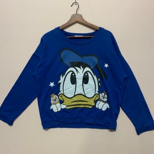 Vintage Disney Donal Duck Sweatshirt Vintage Disney Donald Duck Big Logo Sweatshirt Vintage Donald Duck Rundhals-Sweatshirt Größe L