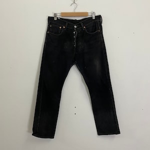Vintage Levis 501 All Black Denim Jeans Vintage Levis 501 Distressed Denim Jeans W32