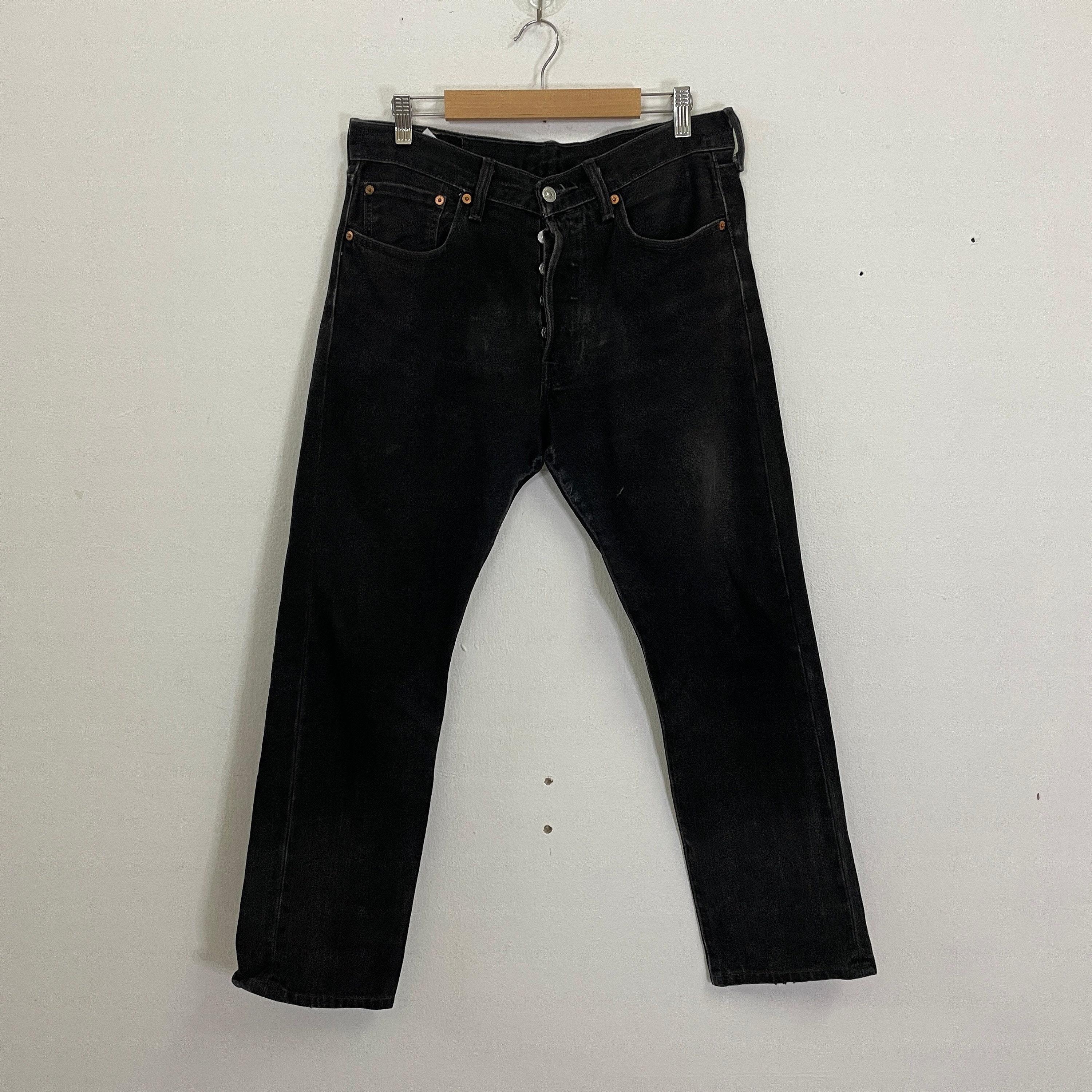 【USED】LIVE'S リーバイス 501 BLACK W32 USA製 90s Levi's 501 Stripe Black Denim Pants 黒 W32×L34