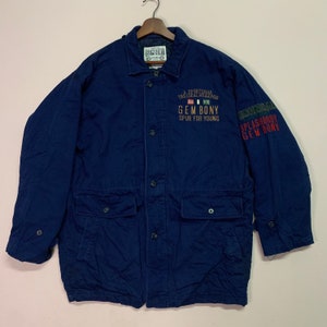 Vintage Gembony Embroidery Big Logo Jacket Vintage Gembony Jacket Vintage Gembony Zipper Ups Jacket Size XXL