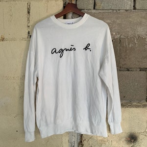 Vintage Agnes B Sweatshirt Agnes B Embroidery Big Logo Sweatshirt Vintage Agnes B Crewneck Sweatshirt Vintage Agnes B Pullover Sweatshirt L