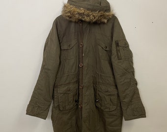 Vintage Type Airforce Army-07 Parka Jacket Vintage Type Airforce Army-07 Zipper Button Ups Jacket Size L