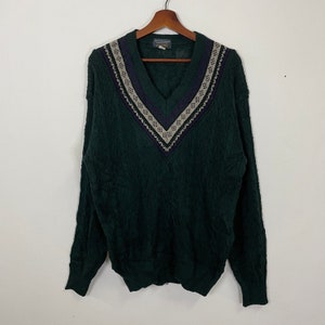 Vintage G.C Cotto V-neck Jumper Knitwear Vintage G.C Cotto Pullover Vneck Knitwear Size M