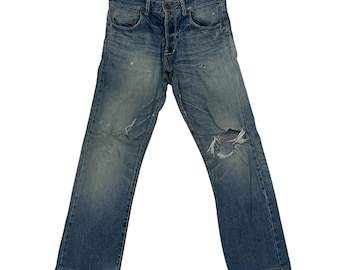 Vintage Japanese Designer Buckle Denim Vintage Japanese Designer Distressed Buckle Denim Jeans W30