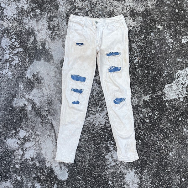 Patchwork American Eagle Jeans Etsy