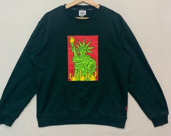 Vintage Keith Haring Sweatshirt Vintage Keith Haring Big Logo Sweatshirt Vintage Keith Haring Crewneck Sweatshirt Size M