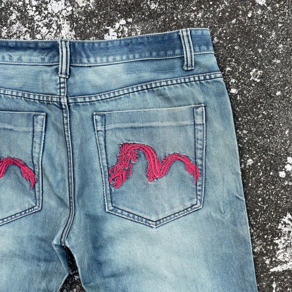 Vintage Evisu Dragon Denim Vintage Evisu Embroidery Logo