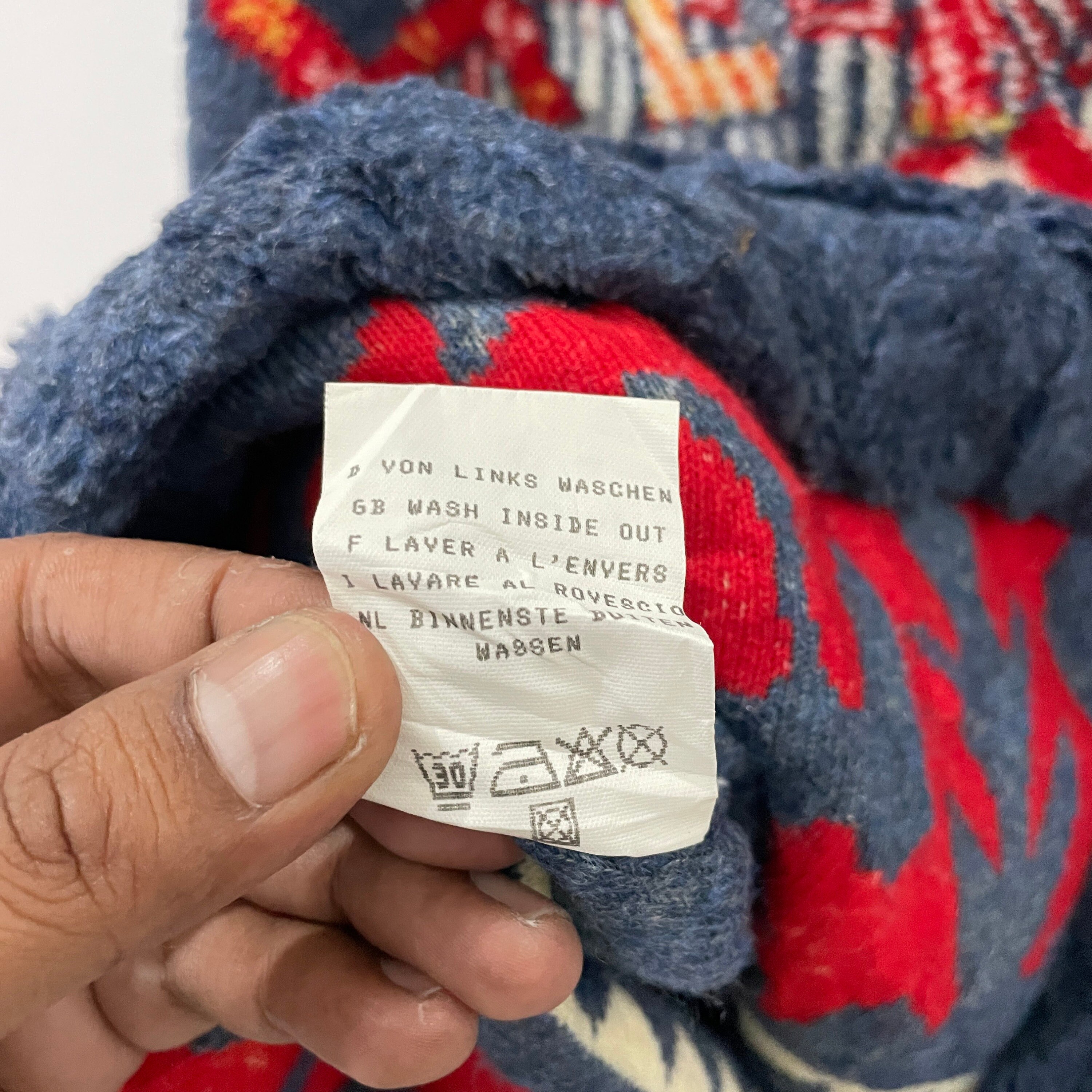 Engineered garments long cheap sleeve navajo knit hoodie