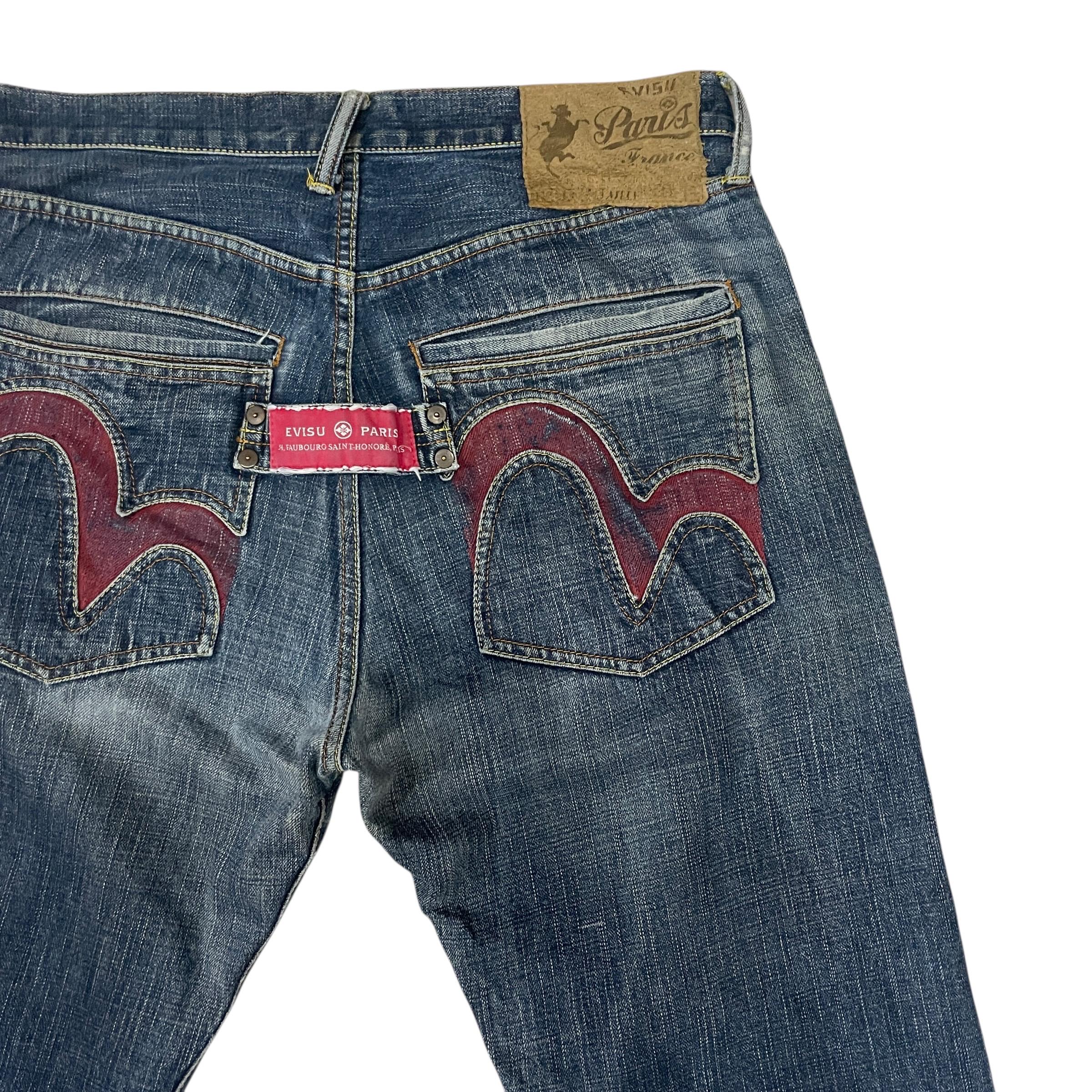 Vintage Evisu Denim Jeans Vintage Evisu Distressed Redline Denim