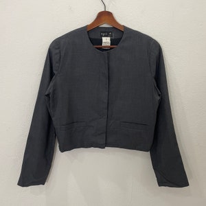 Vintage Agnes B Jacket Vintage Agnes B Tweed Jacket Vintage Agnes B Zipper Ups  Jacket Size L