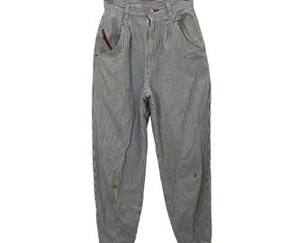 Vintage 50's LEE Hickory Stripe Denim Work Jeans Gripper