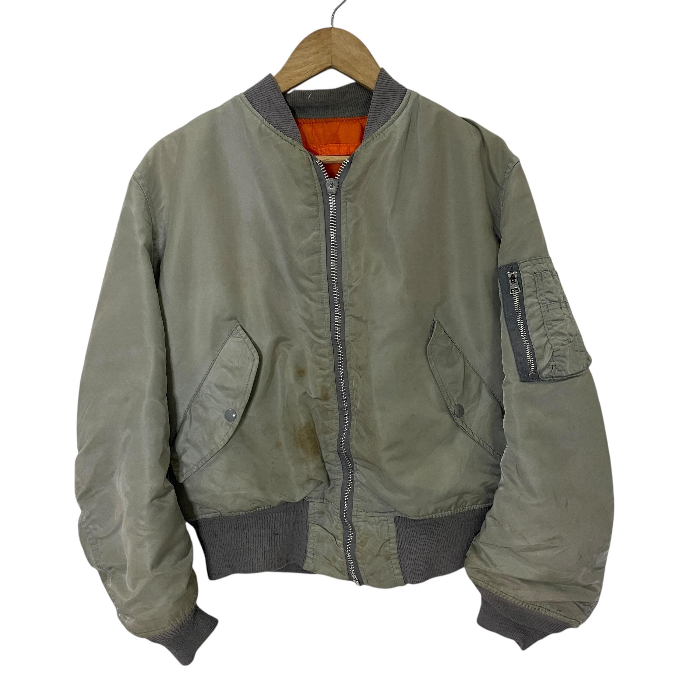 ALPHA INDUSTRIE MA-1 シルバー XL USA 90s 90s Alpha Industries Ma1 Flyer Vintage Nylon Bomber Jacket