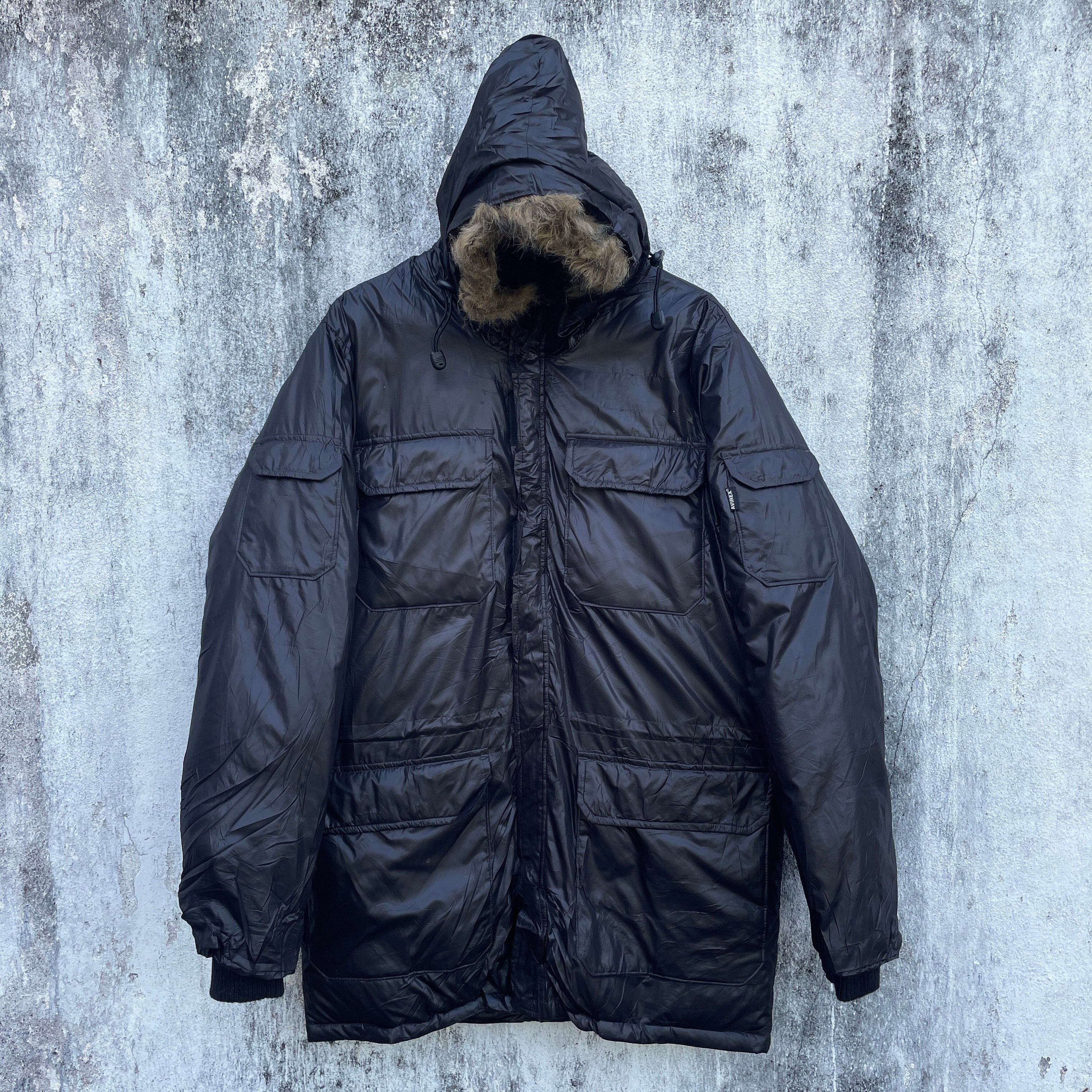 M*N様 AVIREX Armed Forces Manufacturer L Avirex New Millennium Company Spell Out Leather Jacket Black Beige