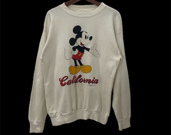 Sudadera vintage de Mickey Mouse de los años 90 Sudadera vintage de Mickey Mouse con el logo grande Sudadera vintage de Mickey Mouse de los años 90 Talla M