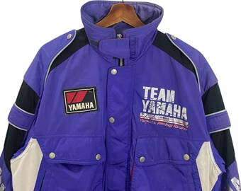 【ヴィンテージ】TEAM YAMAHA ナイロンジャケット Vintage Yamaha Team Race Zip Jacket Blue Mens Size L