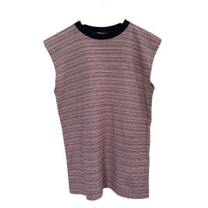 T-shirt vintage à rayures 45 tr/min T-shirt vintage sans manches à rayures 45 tr/min Taille S