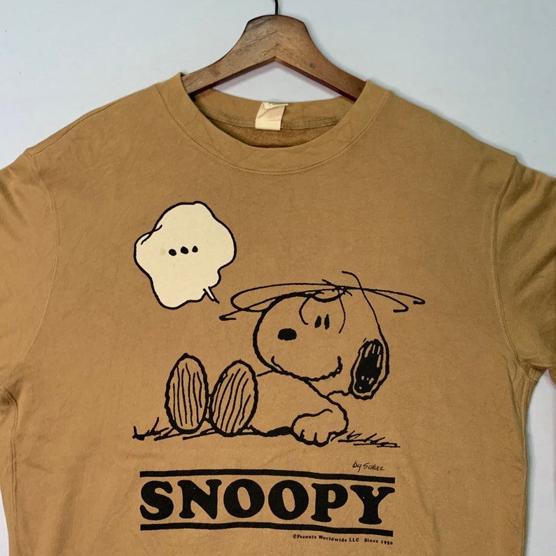 Snoopy Peanuts Uniqlo Sweatshirt Crewneck Plain Sweater Peanuts Sportwear Size M image 10