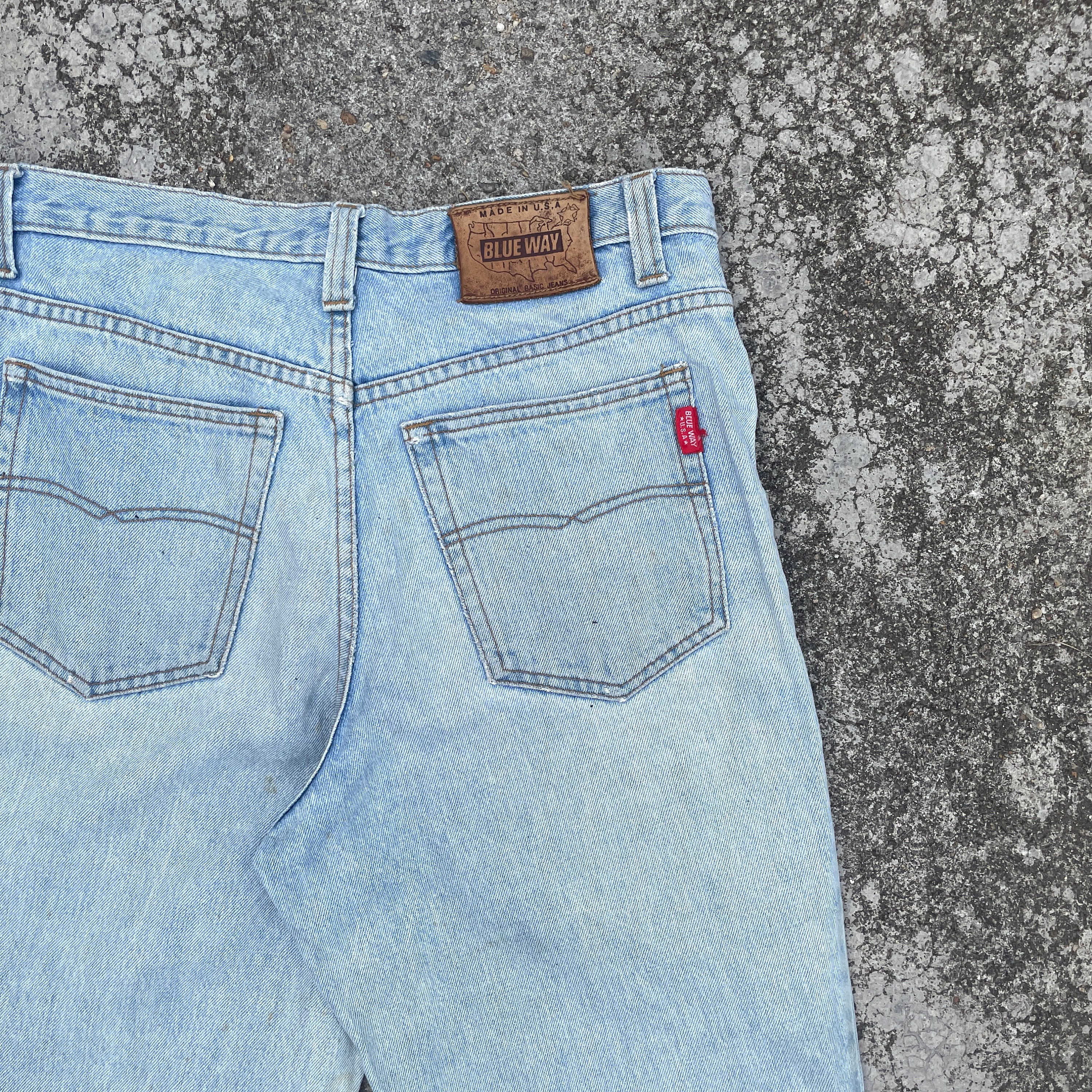 【achieve】 90s BLUE WAY denim pants Blue Way Japanese Indigo Denim Cargo Pants Jeans Trousers size W32