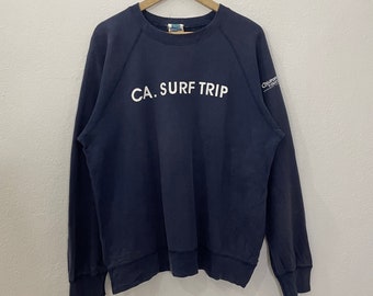 Felpa vintage California Surf Felpa vintage California Surf con logo grande Felpa girocollo vintage California Surf Taglia L