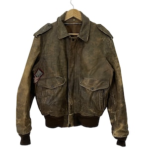 Vintage Schott Leather Jacket Vintage 90s Schott Leather Jacket Vintage 90s Schott Distressed Leather Jacket Size L