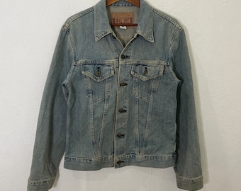 Vintage jaren 90 Edwin jack Vintage jaren 90 Edwin spijkerjack Vintage jaren 90 Edwin button-ups spijkerjack maat S