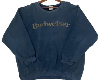 Vintage Budweiser Sweatshirt Vintage Budweiser Big Logo Sweatshirt Vintage Budweiser Pullover Sweatshirt Size XL