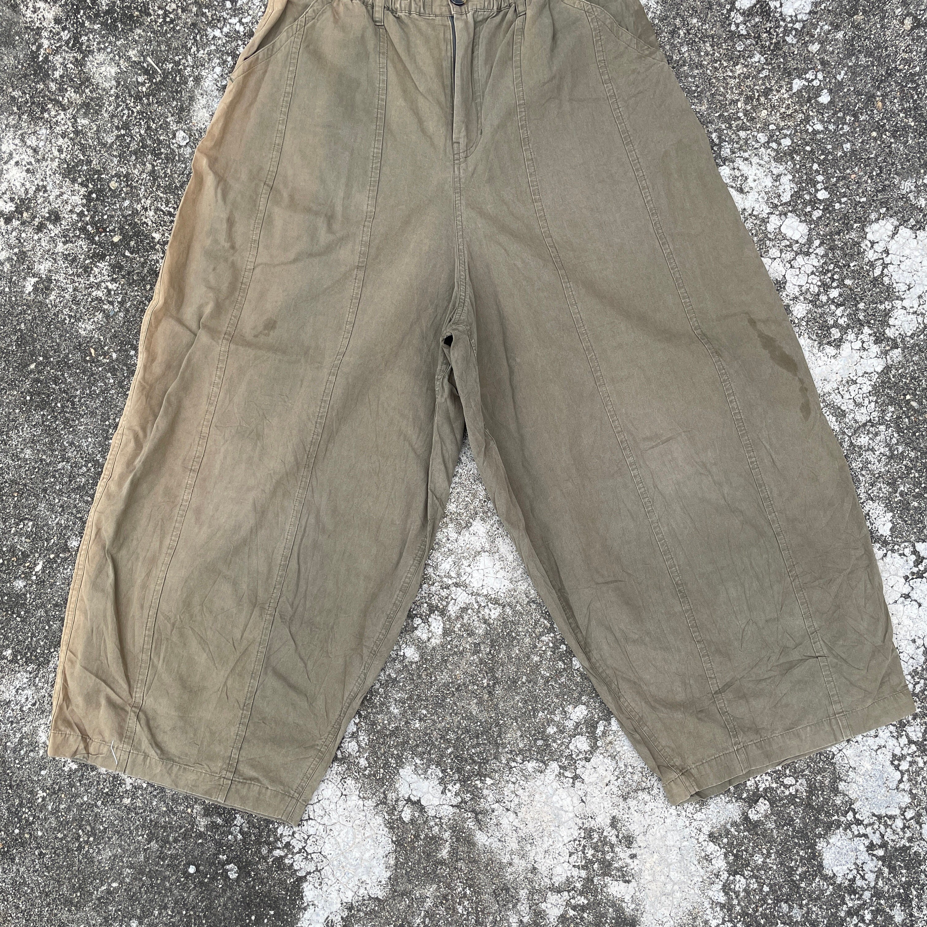 JULIUS Cotton / Nylon / Twill Twisted Sarouel Pants （Black