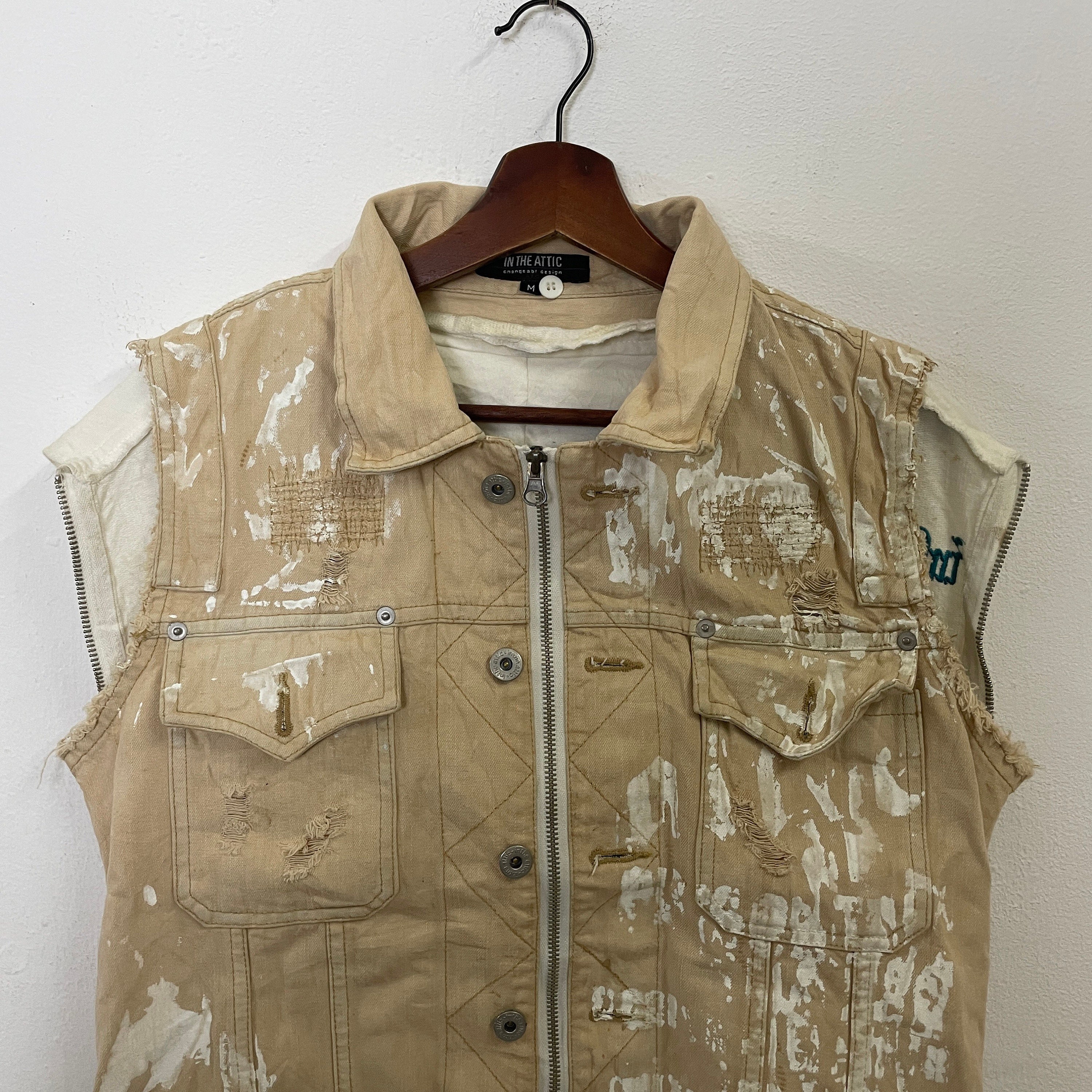 Vintage in the Attic Distressed Style Sleeveless Denim Vintage in the Attic Distressed Style Sleeveless Denim