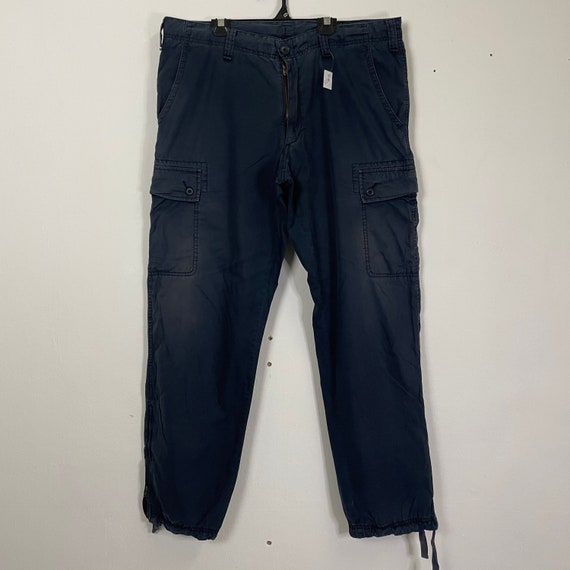 Vintage Mens Carhartt Pants , Dark Blue Cargo Pants 38x34, Dark