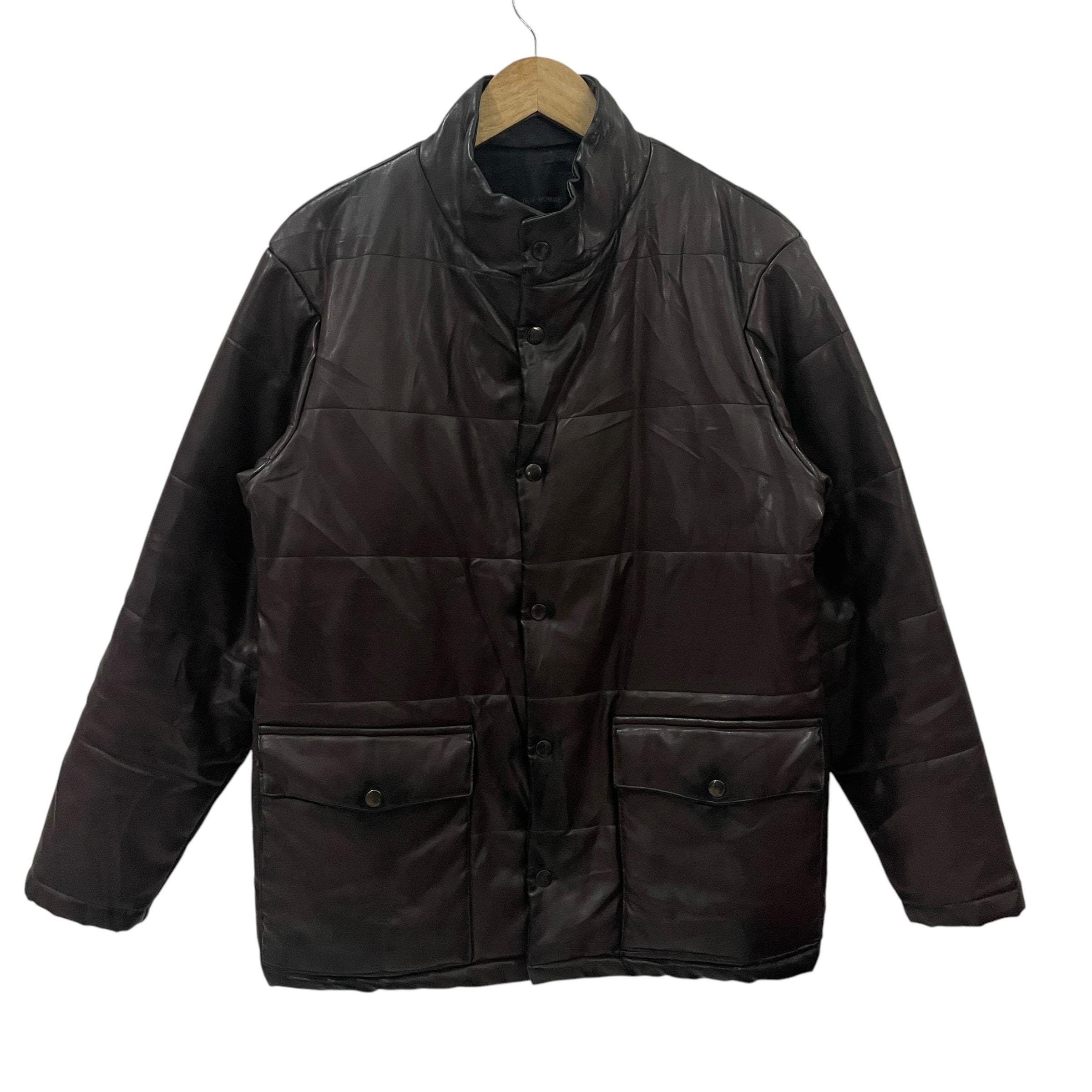Issey Miyake, Vintage Tete Homme By Issey Miyake Puffer Leather japanese brand casual outfit outerwear rugged work Jacket Size M