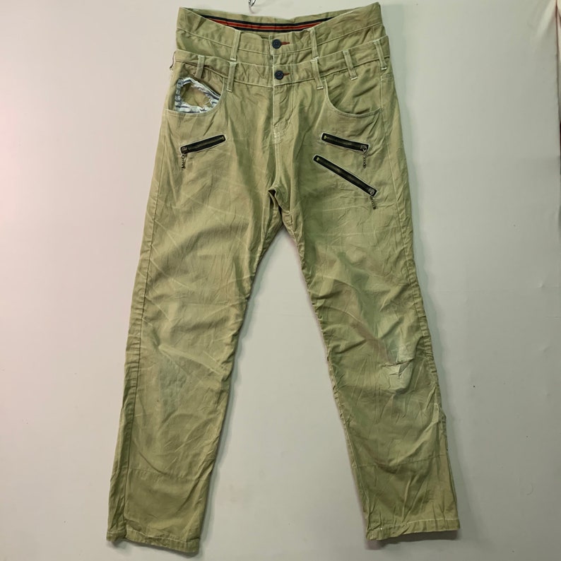 Vintage Unbranded Double Waist Multipocket Pants Vintage Unbranded Casual Pants W33 image 1