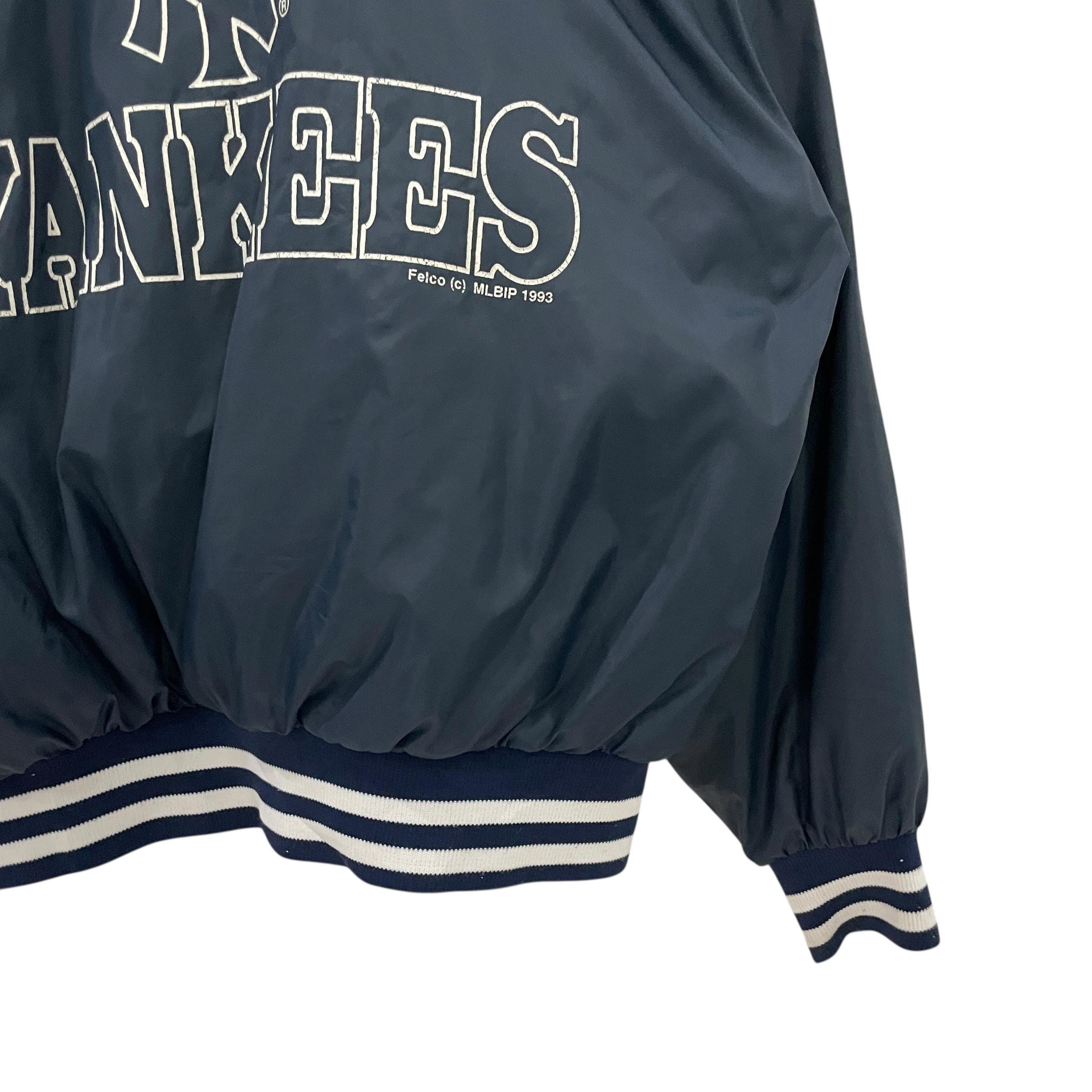 80s 90s felco stadium jumper MLB スタジャン 80s 90s MLB NEW YORK YANKEES FELCO SATIN JACKET MADE IN USA SIZE L