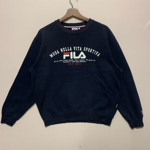 Vintage Fila Sweatshirt Vintage Fila Big Logo Sweatshirt Vintage Fila Crewneck Plain Sweatshirt Vintage Fila Pullover Sweatshirt Size L