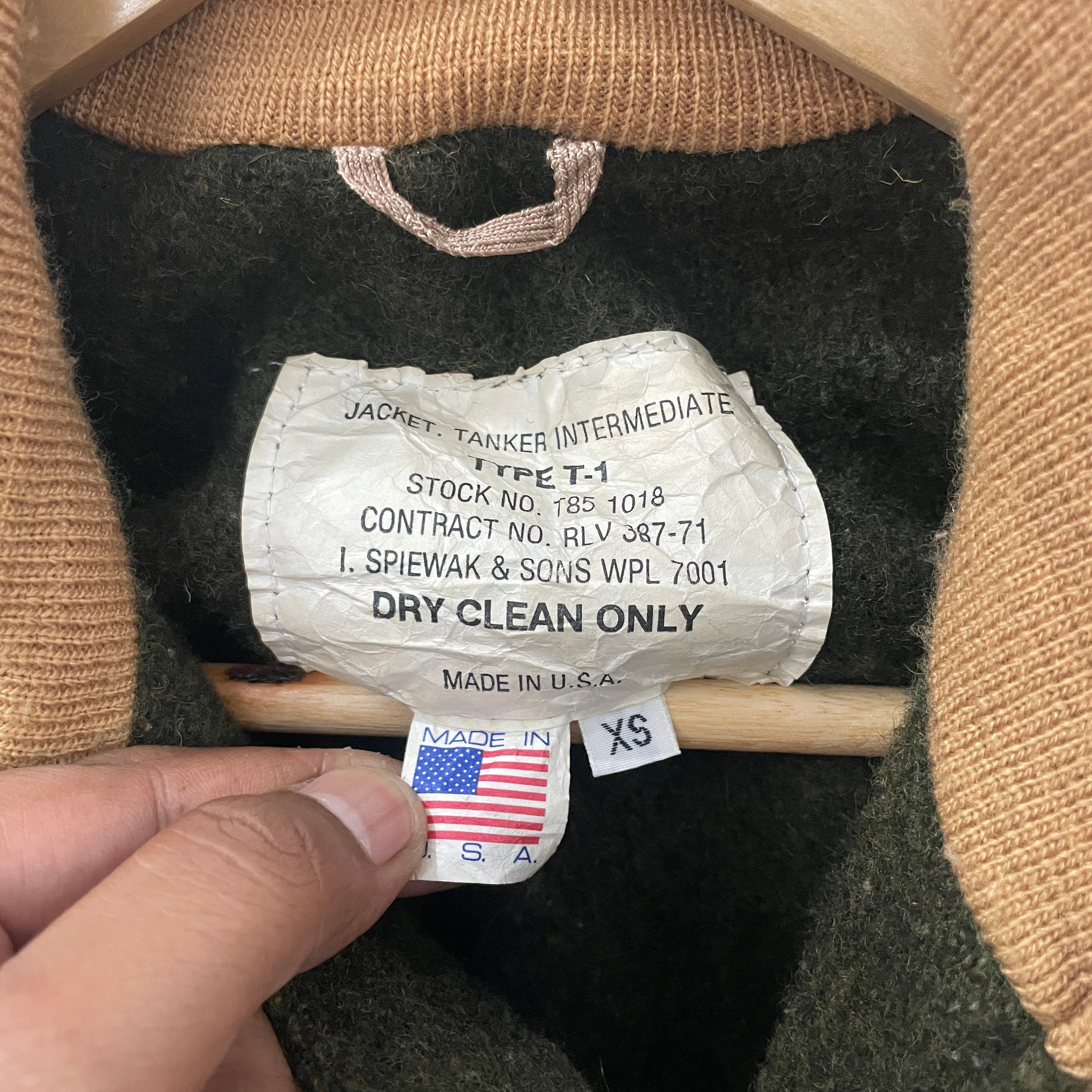 80s TYPE-T1 【SPIEWAK】　USA製　短丈　ボックスシルエット 民製品 SPIEWAK製 TYPE T-1 タンカースジャケット MADE IN USA