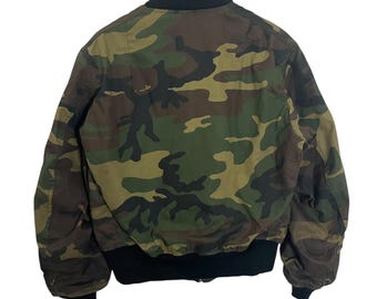 ジャケット・アウター 90s alpha ma-1 camo made in usa 90s Alpha industries cotton woodland camo MA-1